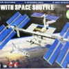 Aoshima 4D Puzzle 1/450 International Space Station And Space Shuttle Plastic Model