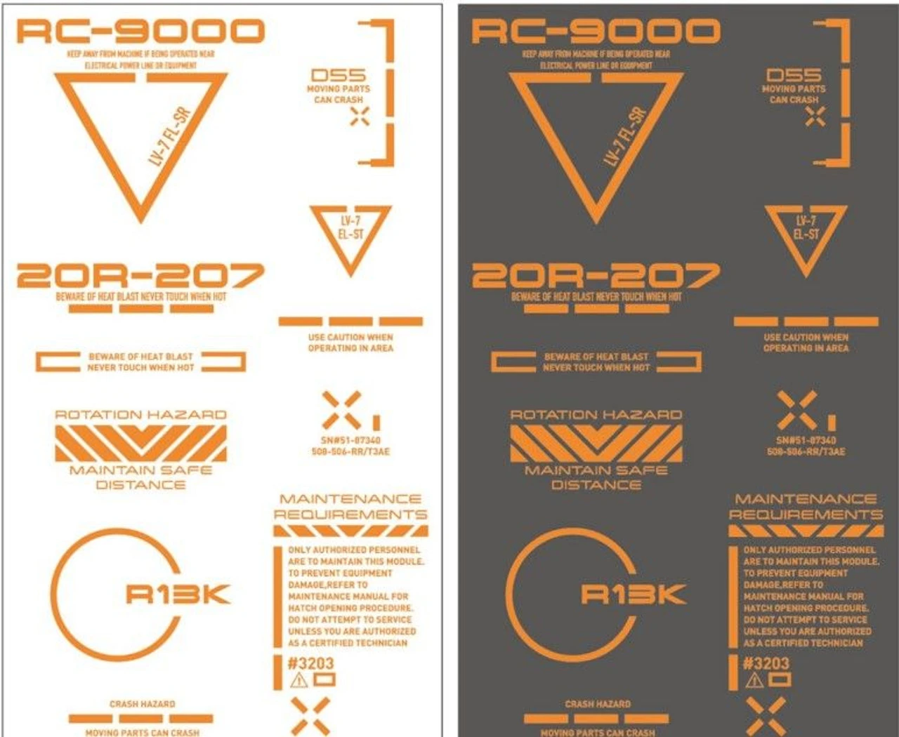 HiQparts 1/144 RB02 Caution Mark Decal One Color Orange 3 HiQparts 1/144 RB02 Caution Mark Decal One Color Orange - Image 3