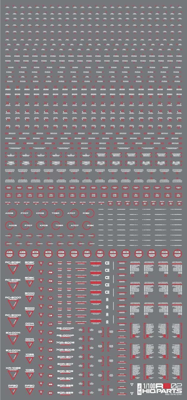 HiQparts 1/100 RB02 Caution Decals White & Red 2 HiQparts 1/100 RB02 Caution Decals White & Red - Image 2