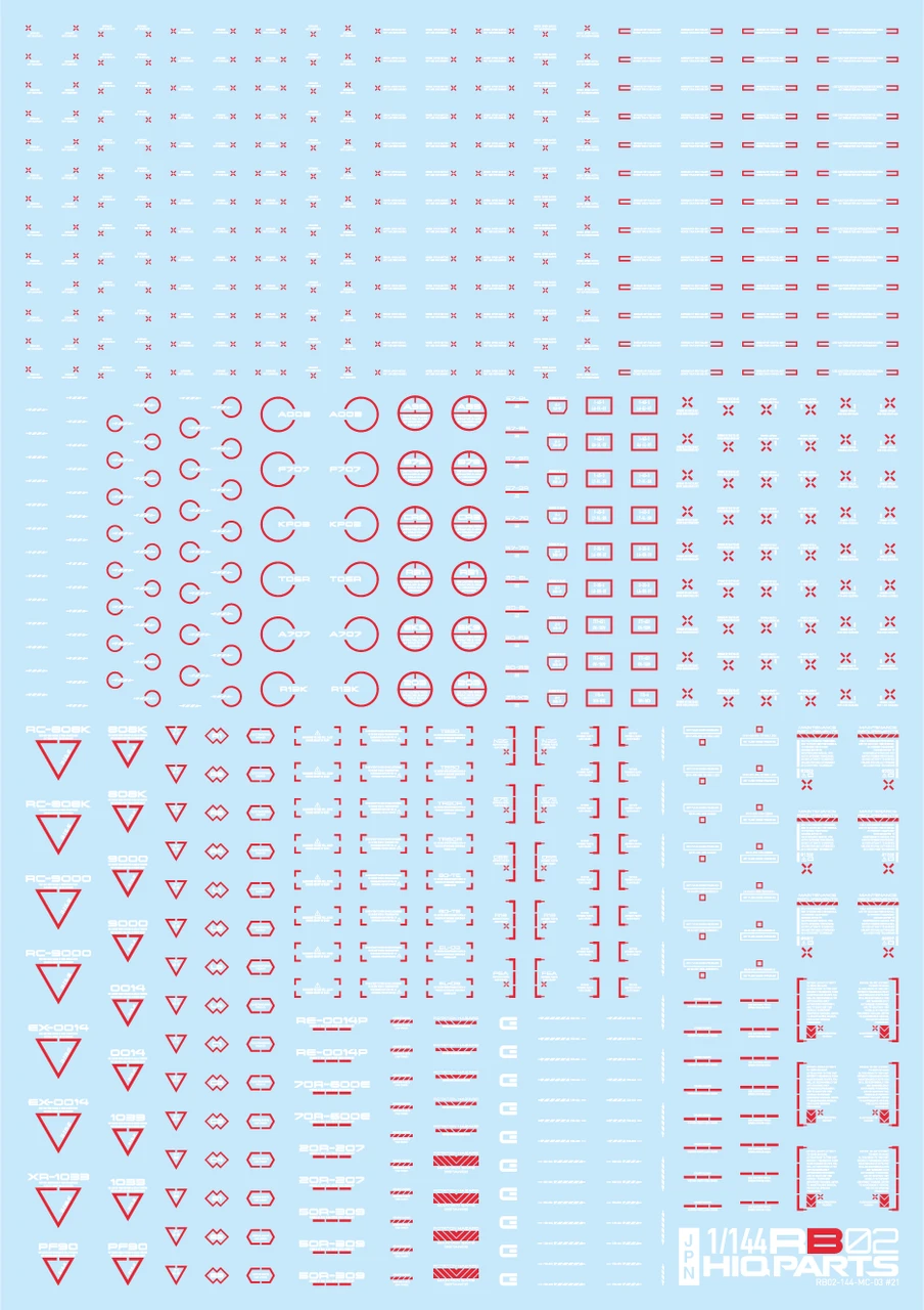 HiQparts 1/144 RB02 Caution Decals White & Red 1 HiQparts 1/144 RB02 Caution Decals White & Red