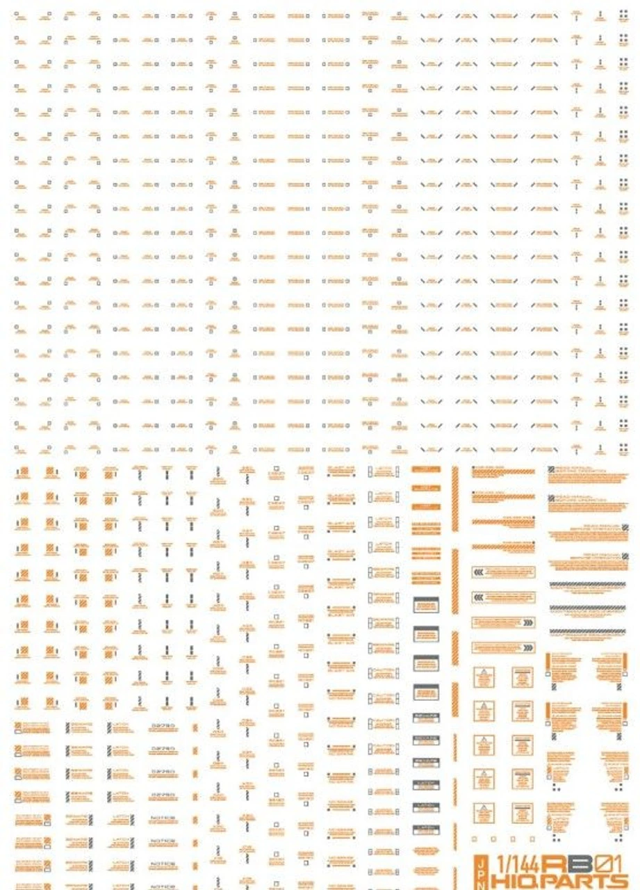 HiQparts 1/144 RB01 Caution Mark Decal Orange X Gray 2 HiQparts 1/144 RB01 Caution Mark Decal Orange X Gray - Image 2