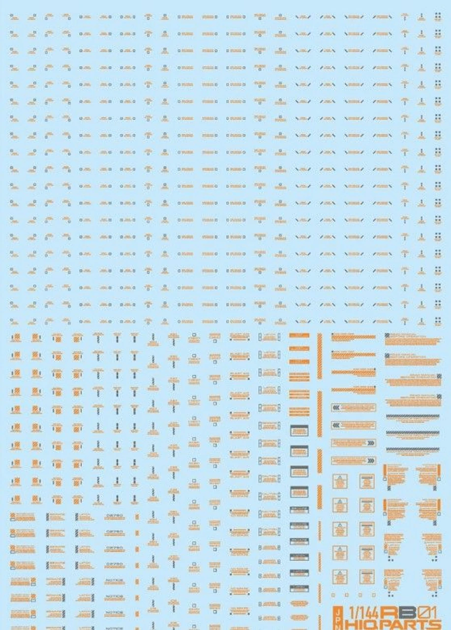 HiQparts 1/144 RB01 Caution Mark Decal Orange X Gray 1 HiQparts 1/144 RB01 Caution Mark Decal Orange X Gray