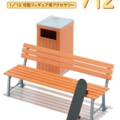 Hasegawa 1/12 Park Bench & Trash Can Plastic Model